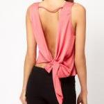 Bow Design Backless Blouse