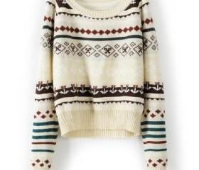 Beige Loose Tribe Sweater